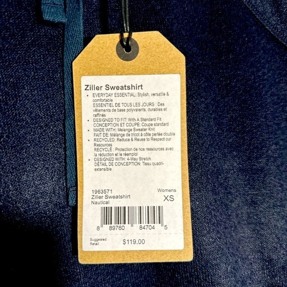 NWT PRANA Ziller Wool Sweatshirt Size XS - Picture 4 of 5